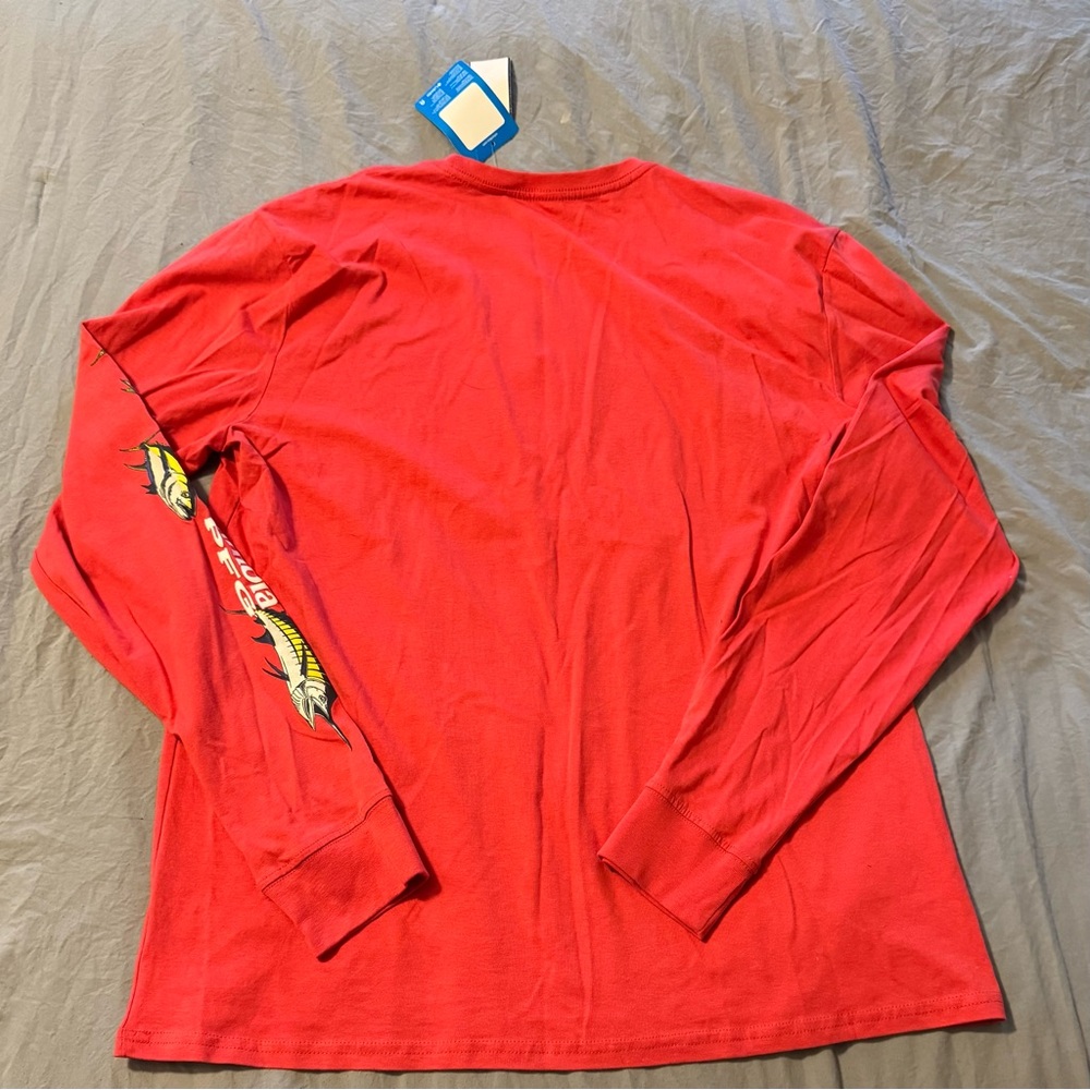 Columbia PFG Men’s Long Sleeve NWT XL 100% Cotton T Shirt Fish Graphic Red New - Picture 5 of 5